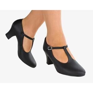 Dance Jazz Musical Shoes So Danca CH40 Black  Adult Character T-Strap